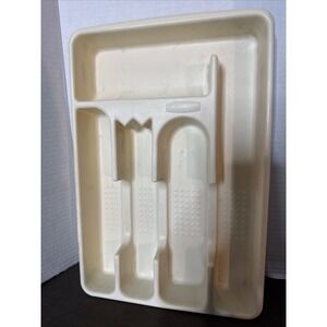 VTG Rubbermaid White Silverware Flatware Utensil Holder Tray #2919